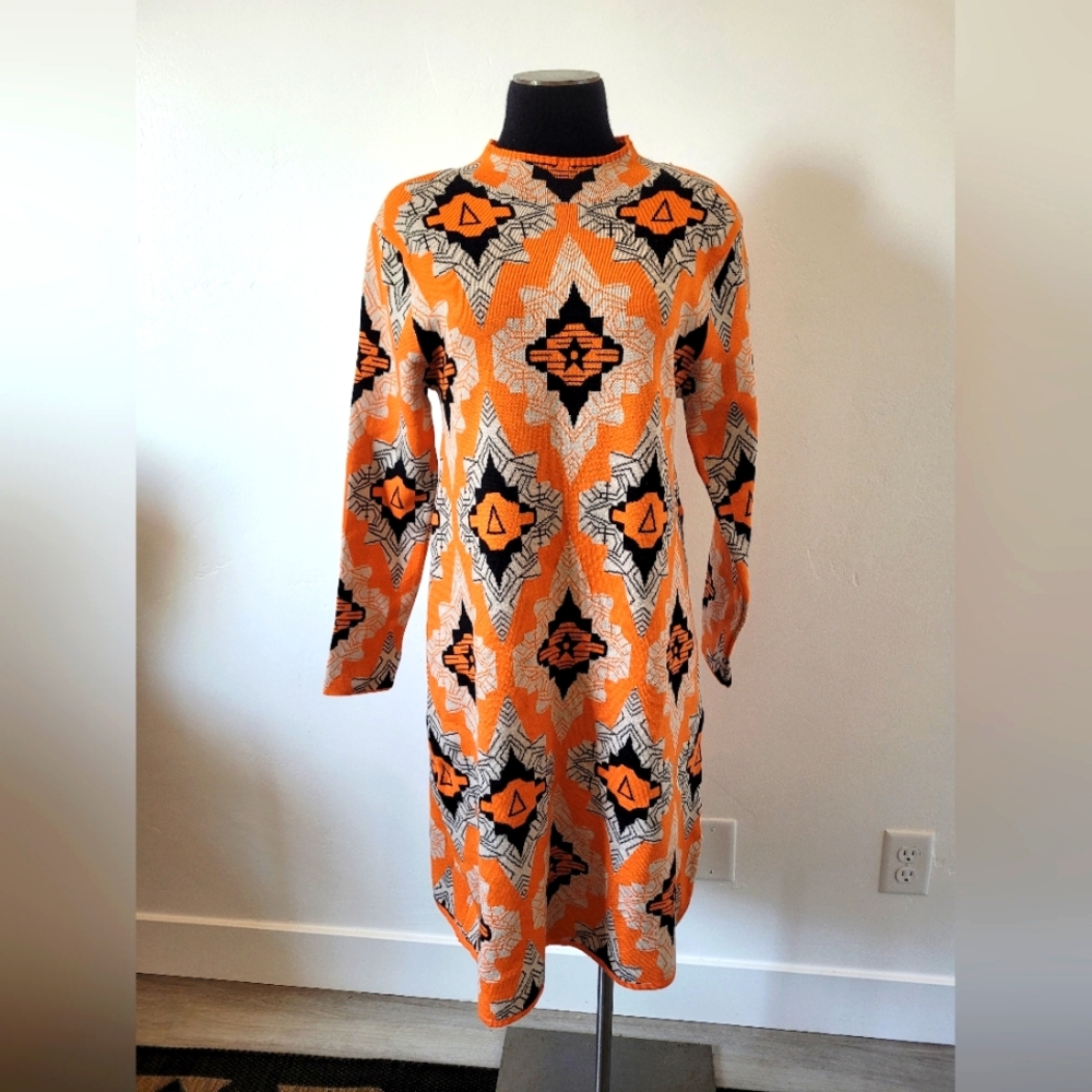 Knit Sweater Dress- Southwestern